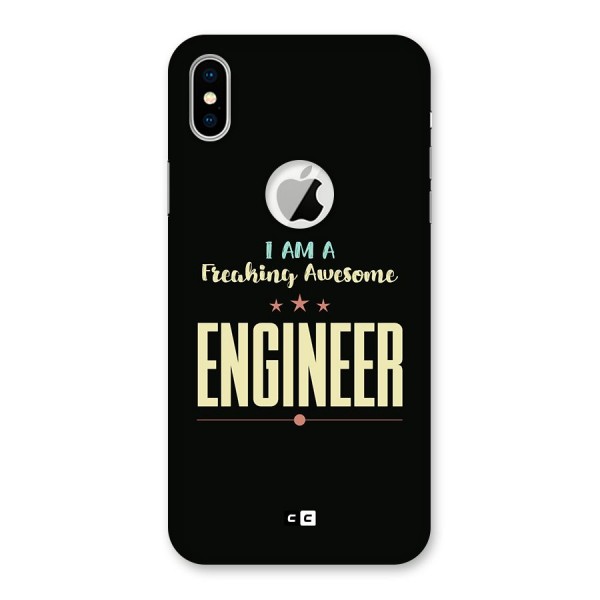 Awesome Engineer Back Case for iPhone XS Logo Cut