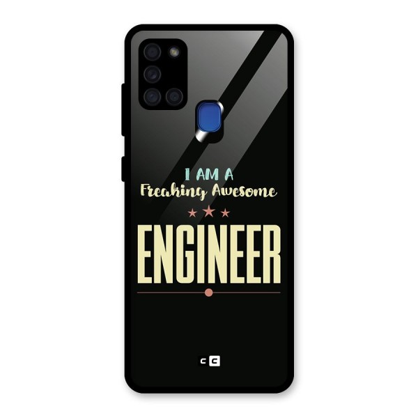 Awesome Engineer Glass Back Case for Galaxy A21s