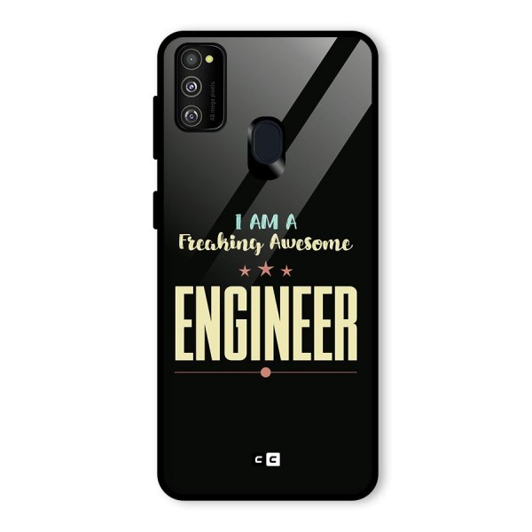 Awesome Engineer Glass Back Case for Galaxy M21