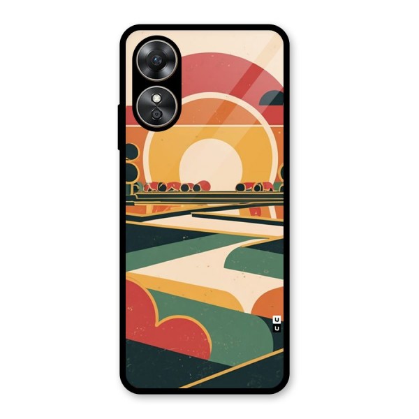 Awesome Geomatric Art Glass Back Case for Oppo A17