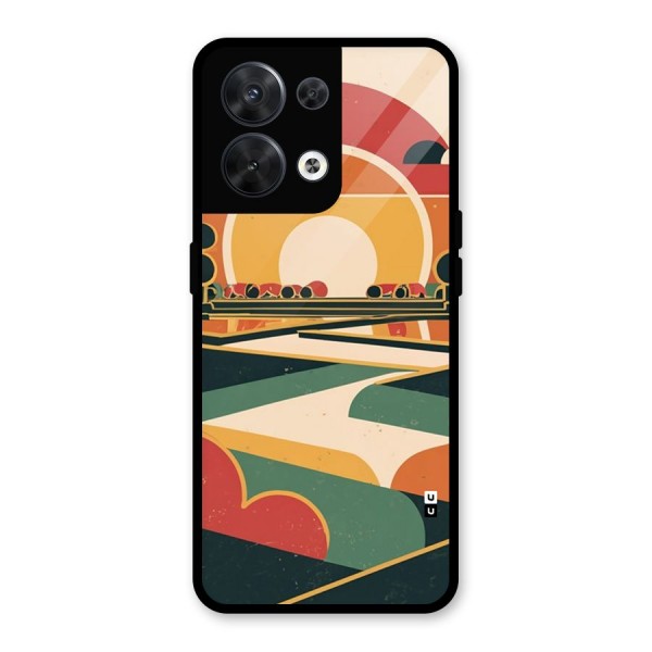 Awesome Geomatric Art Glass Back Case for Oppo Reno8 5G