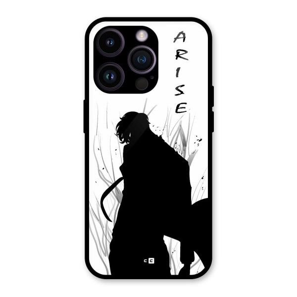 Awesome Jinwoo Arise Glass Back Case for iPhone 14 Pro