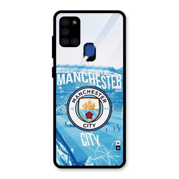 Awesome Manchester Glass Back Case for Galaxy A21s