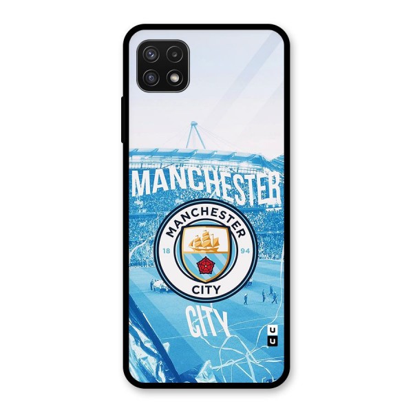 Awesome Manchester Glass Back Case for Galaxy A22 5G