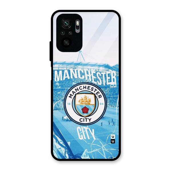 Awesome Manchester Glass Back Case for Redmi Note 10