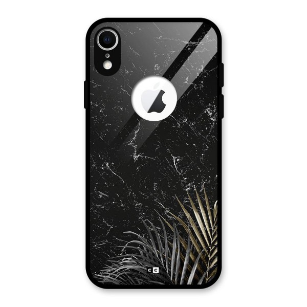 Awesome Royal Marble Glass Back Case for iPhone XR Logo Cut