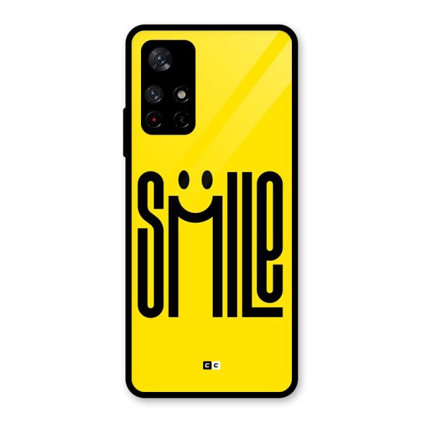 Awesome Smile Glass Back Case for Redmi Note 11T 5G