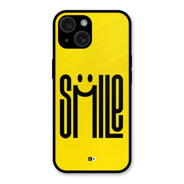 Awesome Smile Metal Back Case for iPhone 15