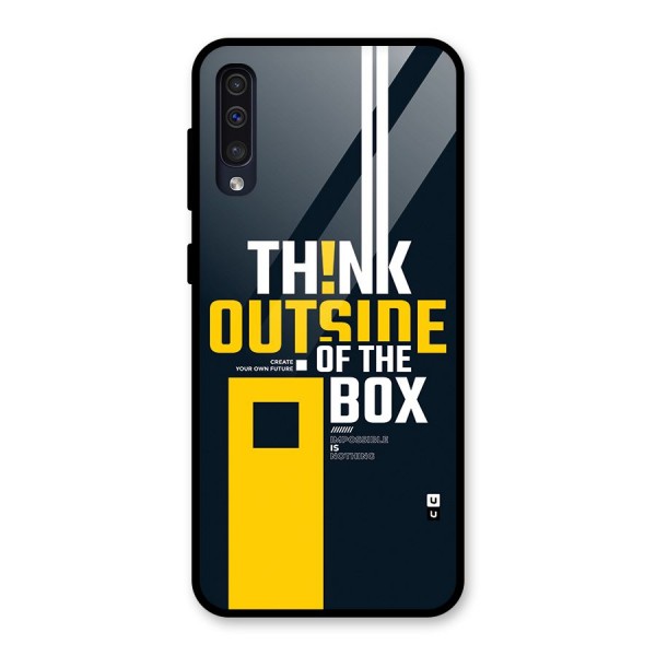 Awesome Think Out Side Glass Back Case for Galaxy A50