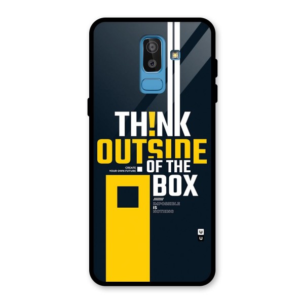 Awesome Think Out Side Glass Back Case for Galaxy J8