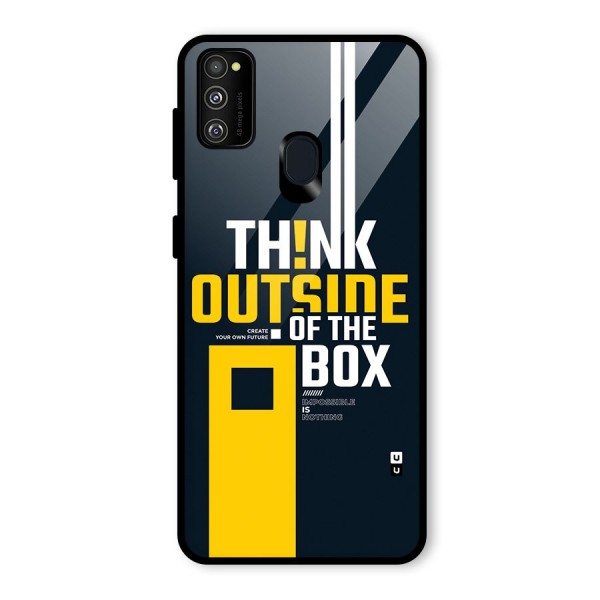 Awesome Think Out Side Glass Back Case for Galaxy M21