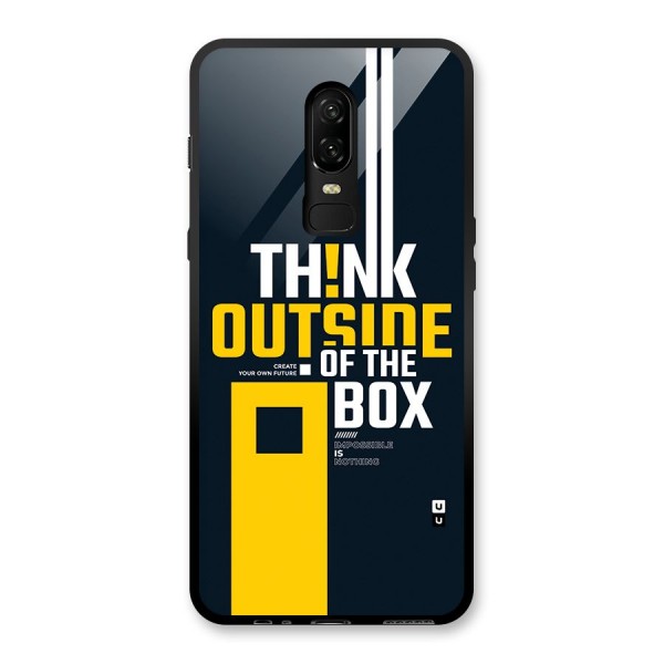 Awesome Think Out Side Glass Back Case for OnePlus 6