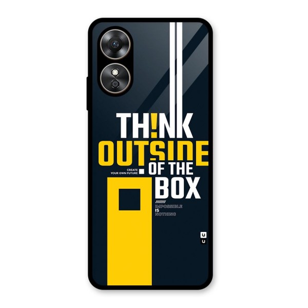 Awesome Think Out Side Glass Back Case for Oppo A17