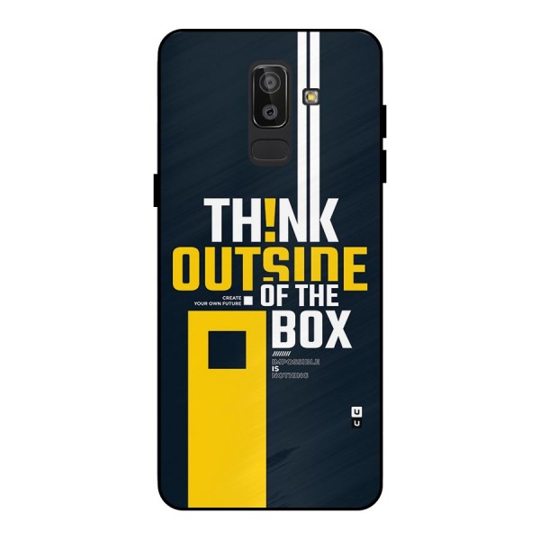 Awesome Think Out Side Metal Back Case for Galaxy J8