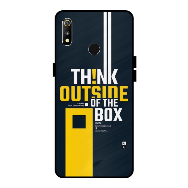 Awesome Think Out Side Metal Back Case for Realme 3