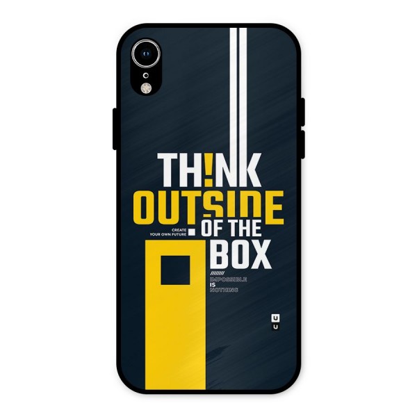 Awesome Think Out Side Metal Back Case for iPhone XR