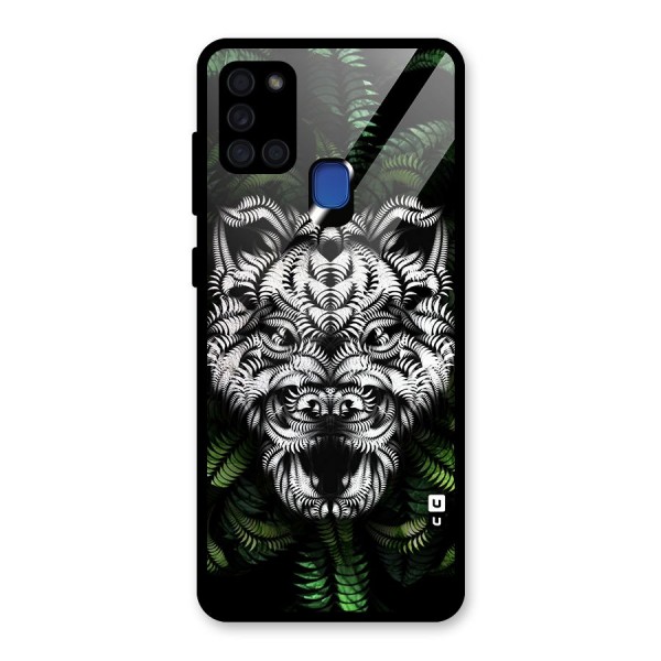 Aztec Art Tiger Glass Back Case for Galaxy A21s