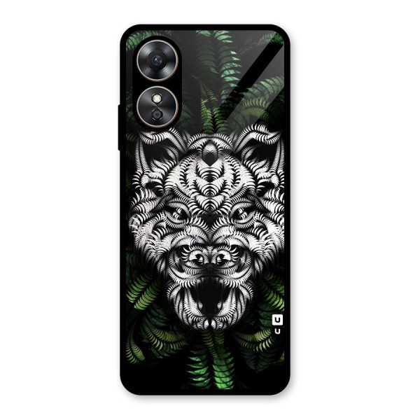 Aztec Art Tiger Glass Back Case for Oppo A17