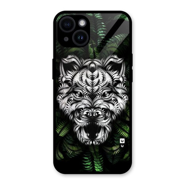 Aztec Art Tiger Glass Back Case for iPhone 14