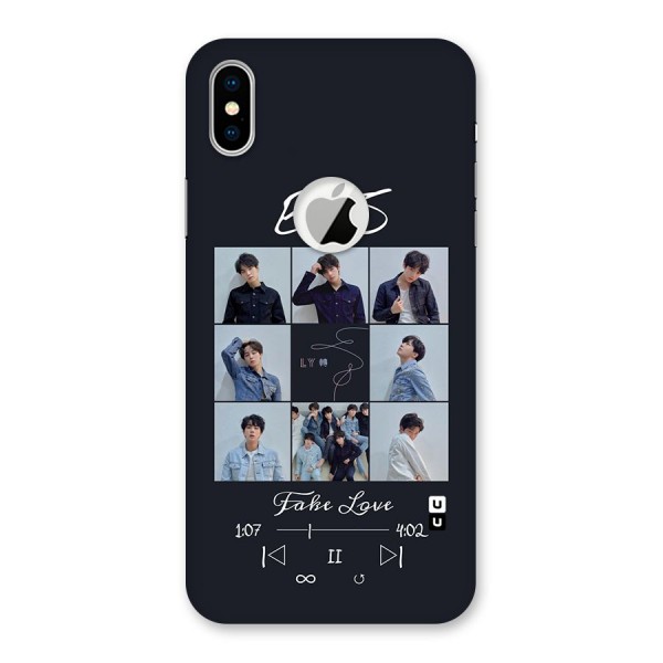 BTS Fake Love Back Case for iPhone XS Logo Cut