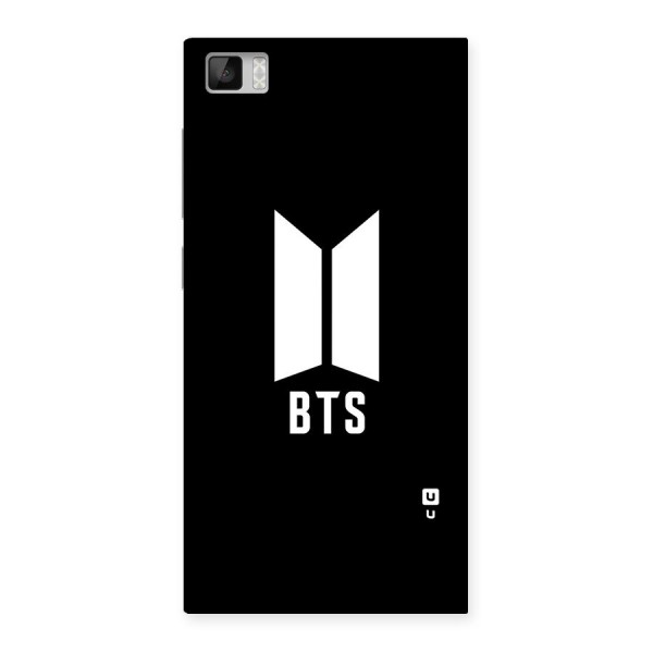 BTS Logo Black Back Case for Xiaomi Mi3