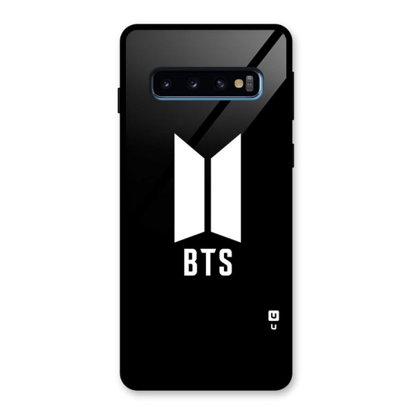 BTS Logo Black Glass Back Case for Galaxy S10