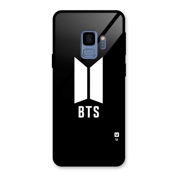 BTS Logo Black Glass Back Case for Galaxy S9