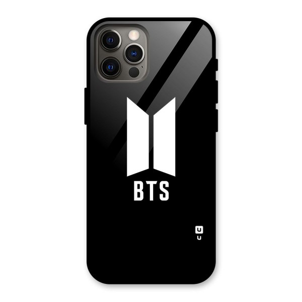 BTS Logo Black Glass Back Case for iPhone 12 Pro