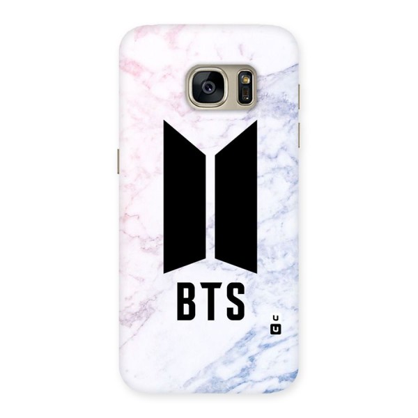 BTS Logo Marble Print Back Case for Galaxy S7