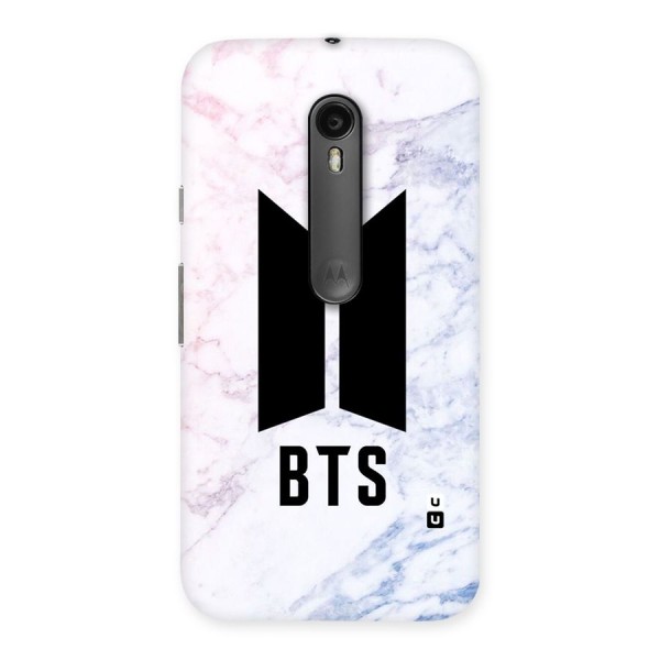 BTS Logo Marble Print Back Case for Moto G3