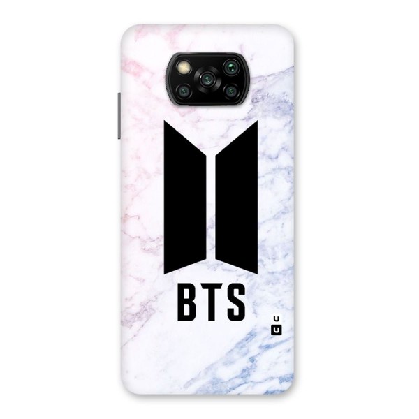 BTS Logo Marble Print Back Case for Poco X3