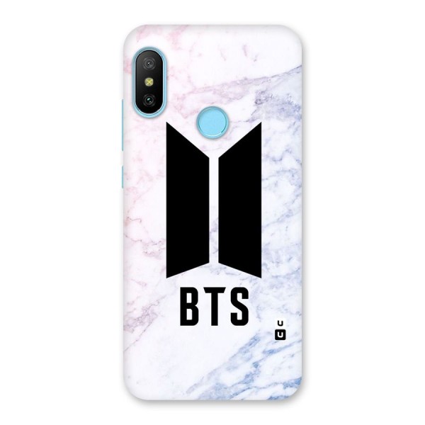 BTS Logo Marble Print Back Case for Redmi 6 Pro