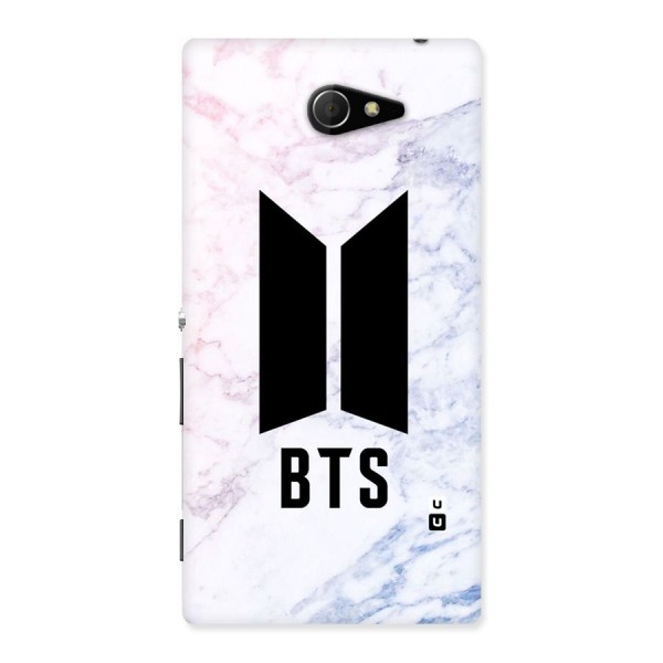 BTS Logo Marble Print Back Case for Sony Xperia M2