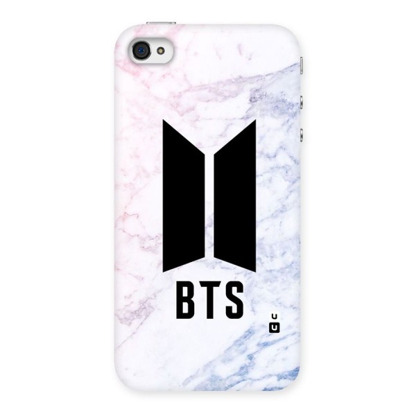 BTS Logo Marble Print Back Case for iPhone 4 4s