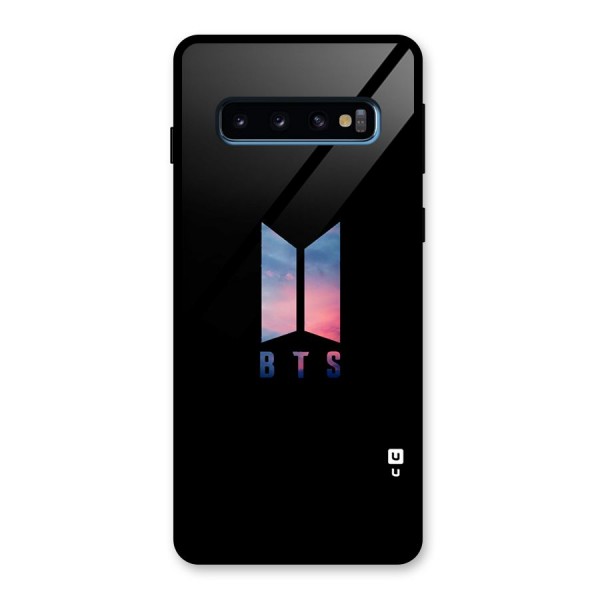 BTS Logo Sky Glass Back Case for Galaxy S10