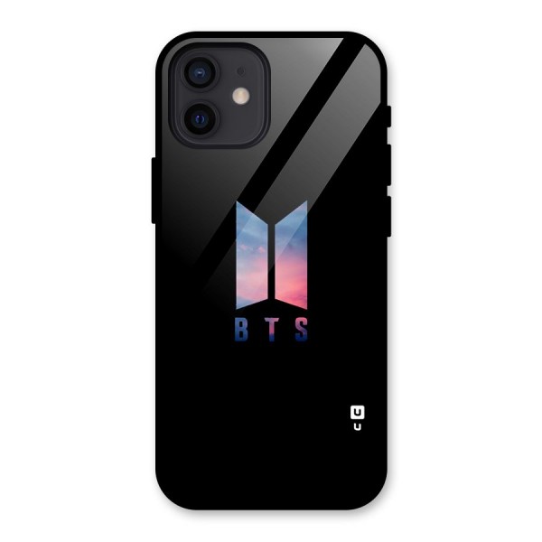 BTS Logo Sky Glass Back Case for iPhone 12