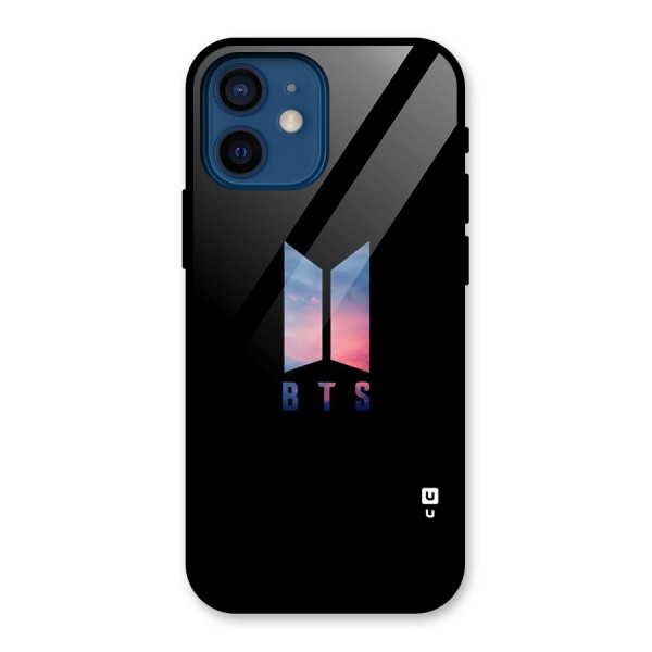 BTS Logo Sky Glass Back Case for iPhone 12 Mini