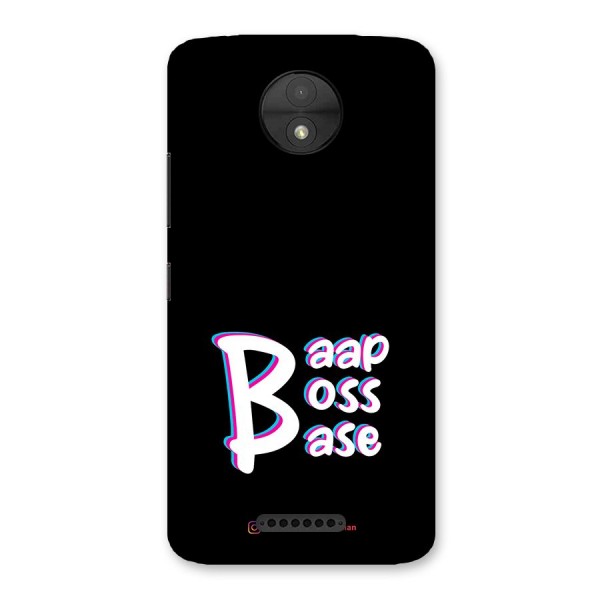 Baap Boss Base Black Back Case for Moto C
