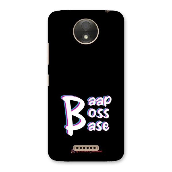 Baap Boss Base Black Back Case for Moto C Plus