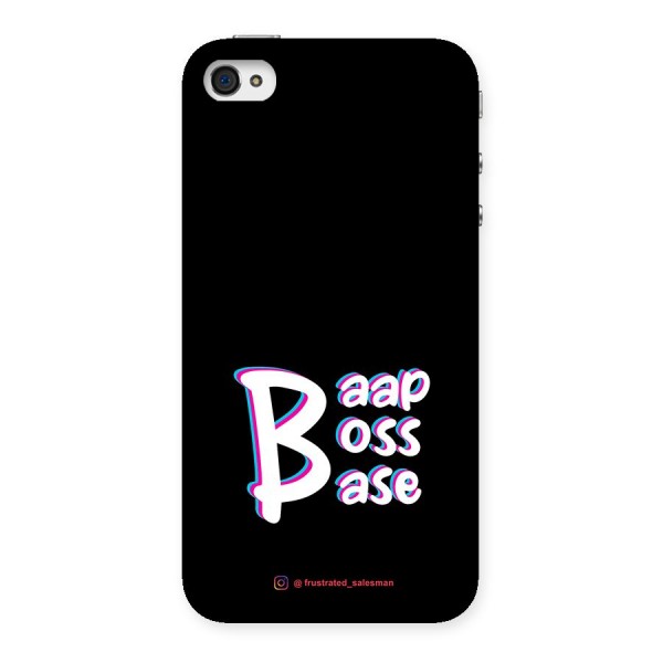 Baap Boss Base Black Back Case for iPhone 4 4s