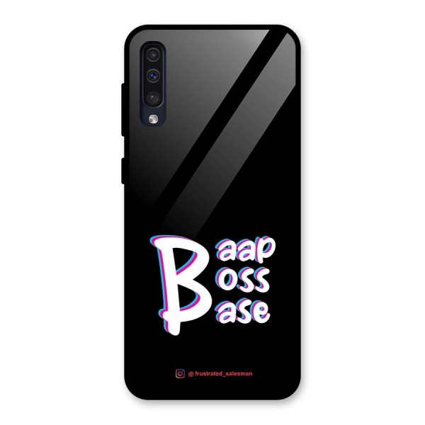 Baap Boss Base Black Glass Back Case for Galaxy A50s