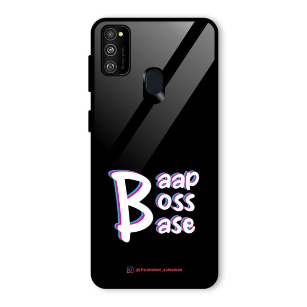 Baap Boss Base Black Glass Back Case for Galaxy M21