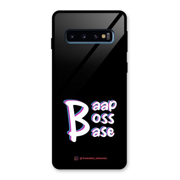 Baap Boss Base Black Glass Back Case for Galaxy S10