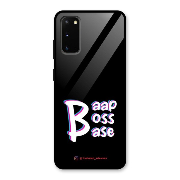 Baap Boss Base Black Glass Back Case for Galaxy S20