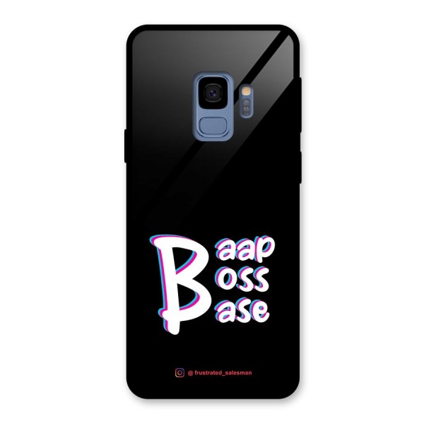 Baap Boss Base Black Glass Back Case for Galaxy S9