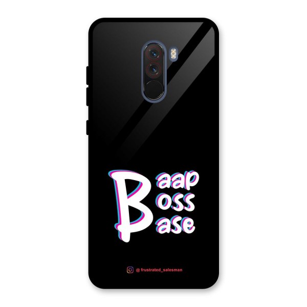 Baap Boss Base Black Glass Back Case for Poco F1