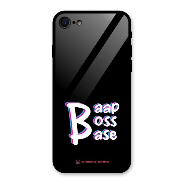 Baap Boss Base Black Glass Back Case for iPhone 8