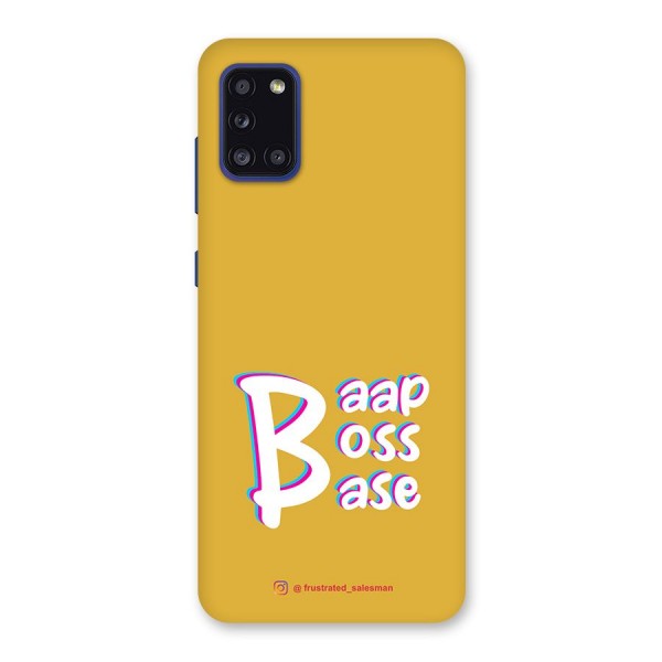 Baap Boss Base Mustard Yellow Back Case for Galaxy A31