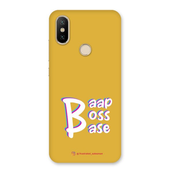 Baap Boss Base Mustard Yellow Back Case for Mi A2