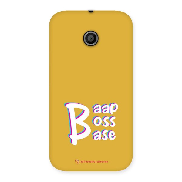 Baap Boss Base Mustard Yellow Back Case for Moto E